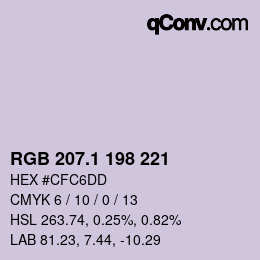 カラーコード: RGB 207.1 198 221 | qconv.com