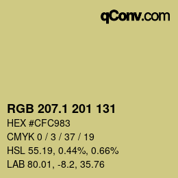 カラーコード: RGB 207.1 201 131 | qconv.com