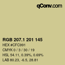 カラーコード: RGB 207.1 201 145 | qconv.com