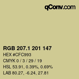 Color code: RGB 207.1 201 147 | qconv.com