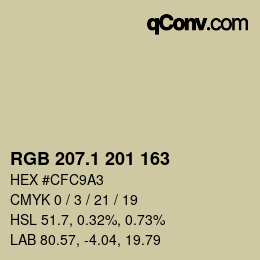 Color code: RGB 207.1 201 163 | qconv.com