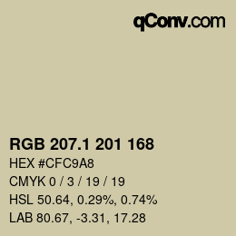 Color code: RGB 207.1 201 168 | qconv.com