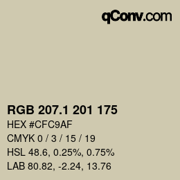 カラーコード: RGB 207.1 201 175 | qconv.com