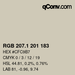 Color code: RGB 207.1 201 183 | qconv.com