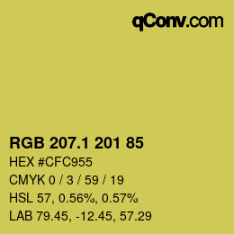 カラーコード: RGB 207.1 201 85 | qconv.com