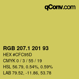 カラーコード: RGB 207.1 201 93 | qconv.com