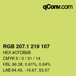 カラーコード: RGB 207.1 219 107 | qconv.com
