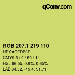カラーコード: RGB 207.1 219 110 | qconv.com