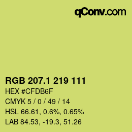 カラーコード: RGB 207.1 219 111 | qconv.com