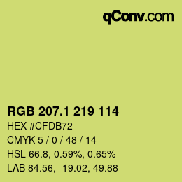 カラーコード: RGB 207.1 219 114 | qconv.com
