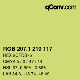 カラーコード: RGB 207.1 219 117 | qconv.com