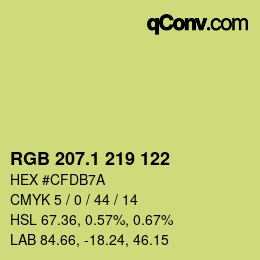 カラーコード: RGB 207.1 219 122 | qconv.com