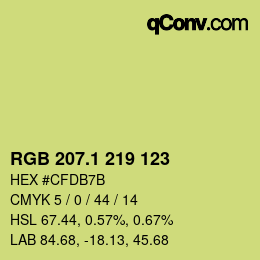 カラーコード: RGB 207.1 219 123 | qconv.com