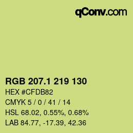 カラーコード: RGB 207.1 219 130 | qconv.com