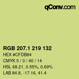 カラーコード: RGB 207.1 219 132 | qconv.com