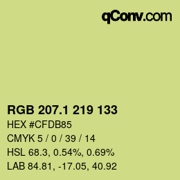 カラーコード: RGB 207.1 219 133 | qconv.com