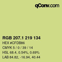 カラーコード: RGB 207.1 219 134 | qconv.com