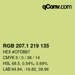 カラーコード: RGB 207.1 219 135 | qconv.com