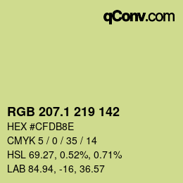 カラーコード: RGB 207.1 219 142 | qconv.com