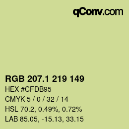 カラーコード: RGB 207.1 219 149 | qconv.com