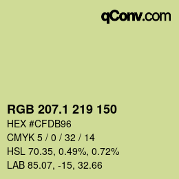カラーコード: RGB 207.1 219 150 | qconv.com