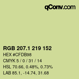 Color code: RGB 207.1 219 152 | qconv.com