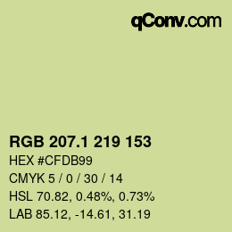 カラーコード: RGB 207.1 219 153 | qconv.com