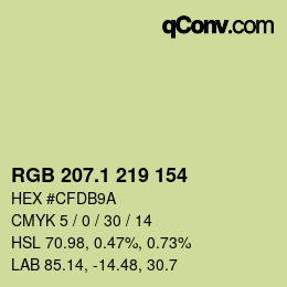 カラーコード: RGB 207.1 219 154 | qconv.com