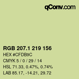 Color code: RGB 207.1 219 156 | qconv.com