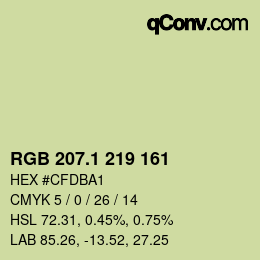 Color code: RGB 207.1 219 161 | qconv.com