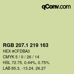 カラーコード: RGB 207.1 219 163 | qconv.com