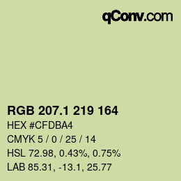 カラーコード: RGB 207.1 219 164 | qconv.com
