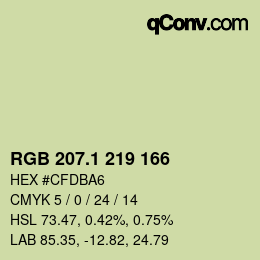 カラーコード: RGB 207.1 219 166 | qconv.com