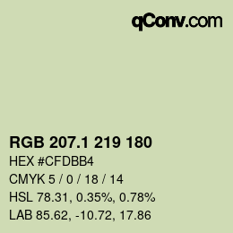 カラーコード: RGB 207.1 219 180 | qconv.com