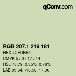 カラーコード: RGB 207.1 219 181 | qconv.com