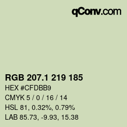 カラーコード: RGB 207.1 219 185 | qconv.com