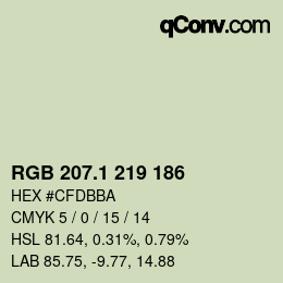 カラーコード: RGB 207.1 219 186 | qconv.com
