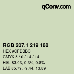 カラーコード: RGB 207.1 219 188 | qconv.com