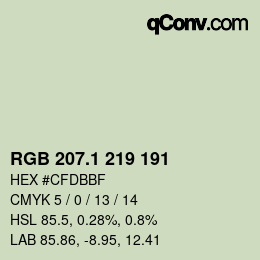 カラーコード: RGB 207.1 219 191 | qconv.com