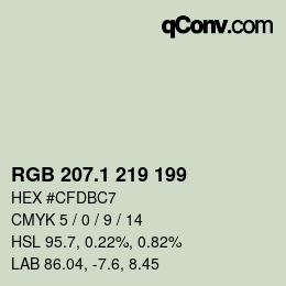 カラーコード: RGB 207.1 219 199 | qconv.com