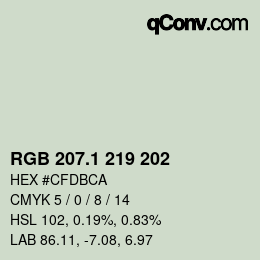 Color code: RGB 207.1 219 202 | qconv.com