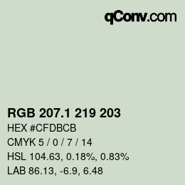 カラーコード: RGB 207.1 219 203 | qconv.com