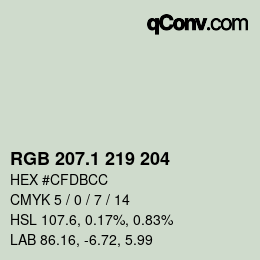 Color code: RGB 207.1 219 204 | qconv.com