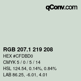 カラーコード: RGB 207.1 219 208 | qconv.com