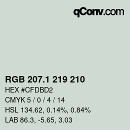 カラーコード: RGB 207.1 219 210 | qconv.com