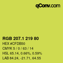 カラーコード: RGB 207.1 219 80 | qconv.com