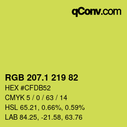 カラーコード: RGB 207.1 219 82 | qconv.com