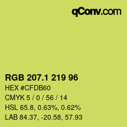 カラーコード: RGB 207.1 219 96 | qconv.com