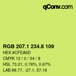 カラーコード: RGB 207.1 234.8 109 | qconv.com
