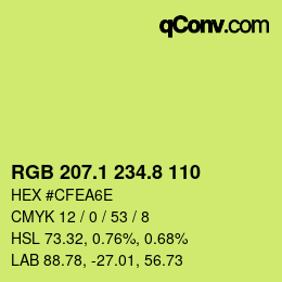 カラーコード: RGB 207.1 234.8 110 | qconv.com